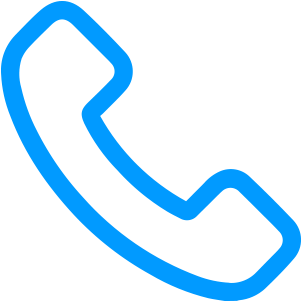 Blue outline of a phone icon